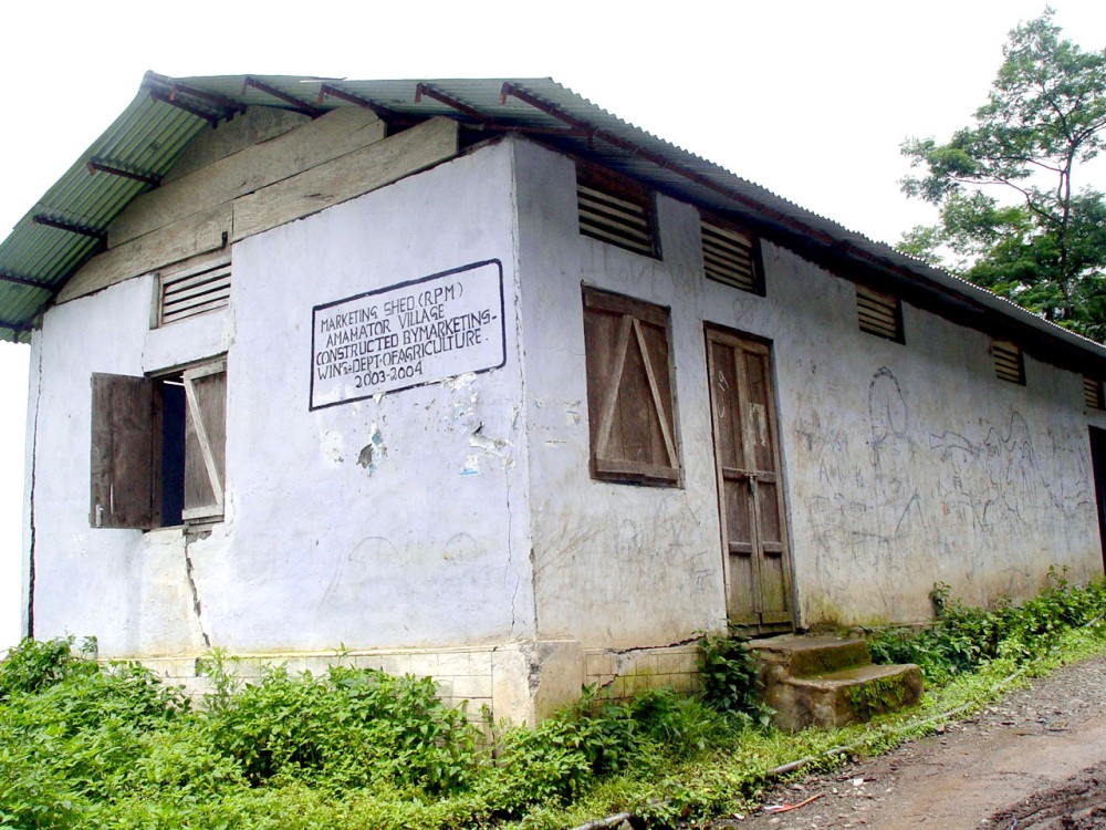 A marketing shed lying abandoned at Amahator village under Kiphire district